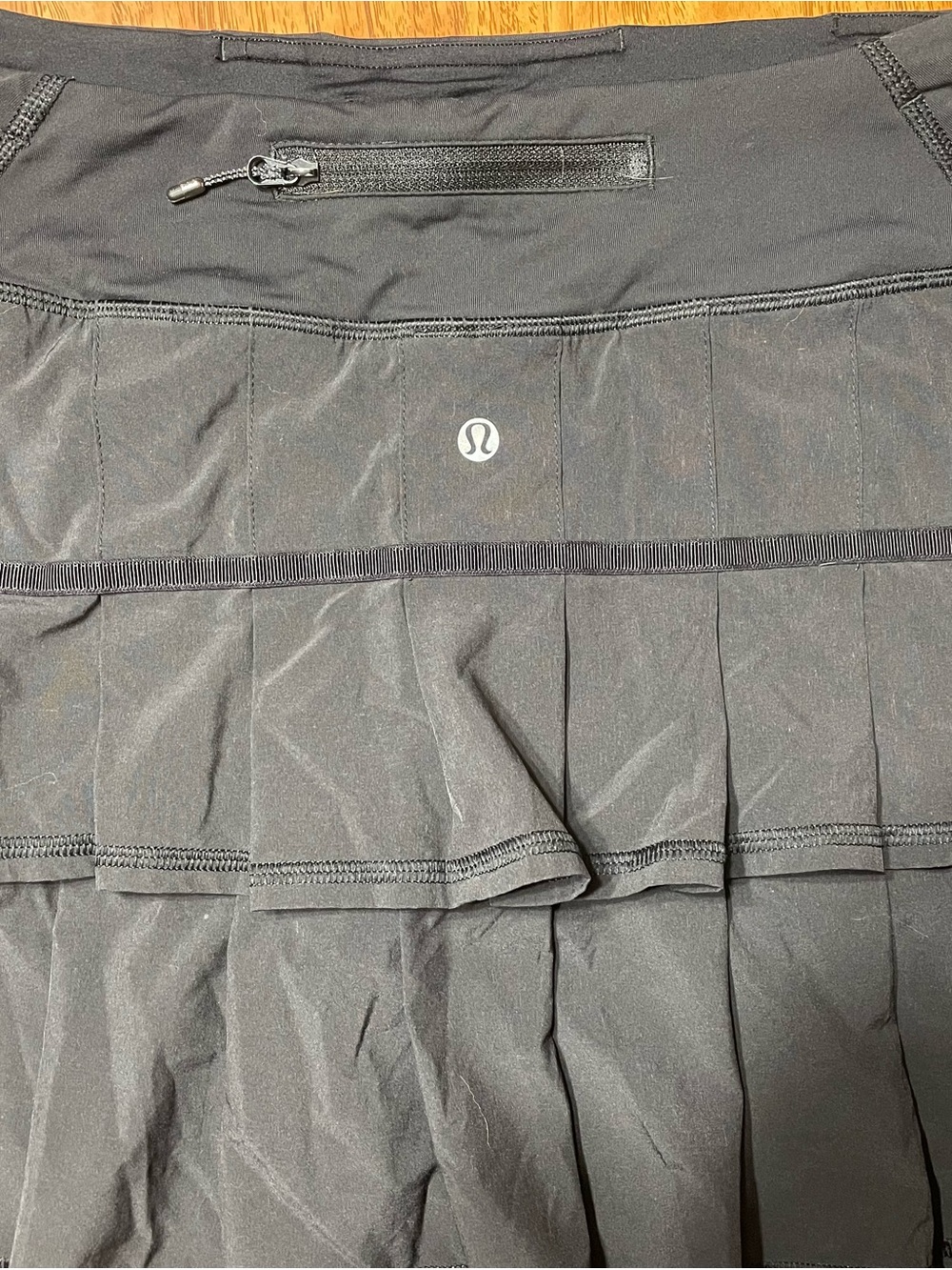 lululemon athletica Black Pleated Skater Skirt with Zip Pocket